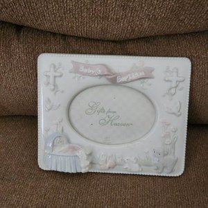 Heavy Ceramic Baby's Baptism Frame.